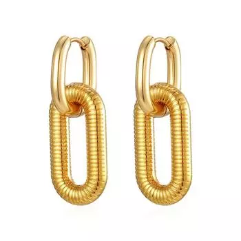 Европейская и американская мода длинные серьги-подвески с пряжкой для ушей нишевый дизайн модный тренд высокая чувственность индивидуальность 18-каратное золото серьги
