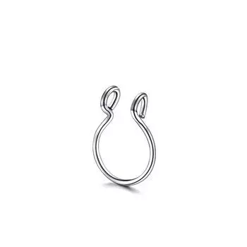 Европейская и американская мода: Фальшивые кольца и серьги-гвоздики для носа - Непирсинговые украшения и универсальные клипсы для ушей