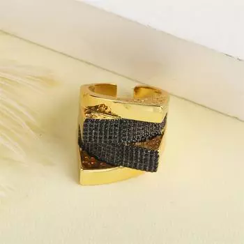 Европейская и американская мода индивидуальность открытое кольцо женское новое нишевое дизайнерское изумрудное микро-вставка циркония звездное кольцо resizable