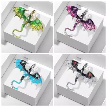 Европейская и американская мода Эмаль Дракон Ретро Брошь с бриллиантами Животное Булавка Корсаж Универсальные аксессуары для женщин