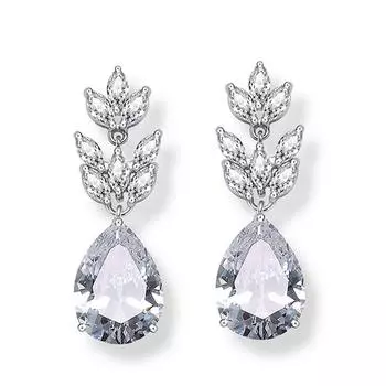 Европейская и американская мода, классические серьги с каплями воды, конский глаз, цирконовые серьги, женские изысканные темпераментные свадебные серьги, аксессуары.