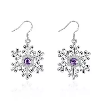 Европейская и американская мода, креативные серьги со стразами и снежинками