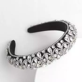 Европейская и американская мода Кристальная повязка для волос Женская Барочная Губка Стразы Ободок Аксессуары для волос