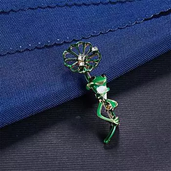Европейская и американская мода лягушка лист лотоса горный хрусталь брошь креативное украшение на грудь дикое животное