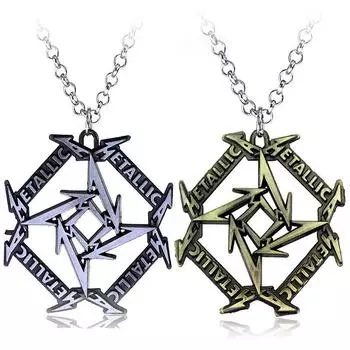 Европейская и американская мода металлическая группа Metallica ожерелье с подвеской в виде логотипа бронзовый