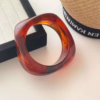 Европейская и американская мода Новый стиль Разводы Цвет биссы Преувеличенный и персонализированный браслет круглый Браслет из смолы Стиль Двойные украшения для рук Amber bracelet inner diameter 6cm