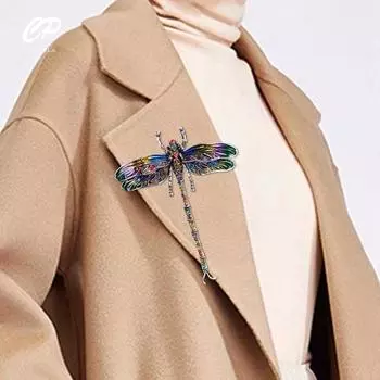 Европейская и американская мода ретро брошь стрекоза креативная высококачественная преувеличенная атмосфера булавка украшение для пальто