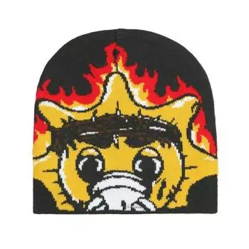 Европейская и американская мода универсальная осенне-зимняя теплая модная жаккардовая вязаная шапка с мультяшным узором