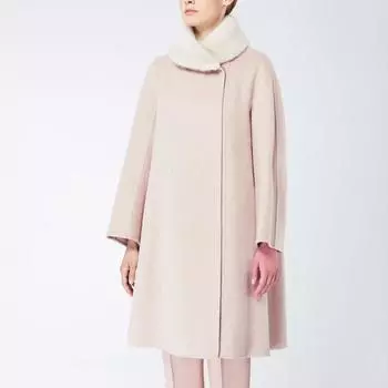 Европейская и американская мода, универсальное пальто-накидка, однотонное шерстяное пальто XL розовый