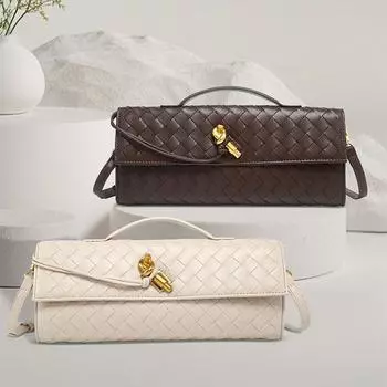 Европейская и американская мода Вечерний клатч Andiamo - Длинная плетеная сумка с застежкой-молнией 37*7*14 cm