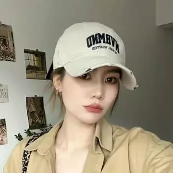 Европейская и американская модная брендовая вышивка с большой окружностью головы, бейсболка для мужчин и женщин, уличная мода, старая кепка с отверстием, показывающая маленькое лицо L54-60cm грязно-белый