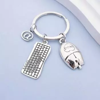 Европейская и американская модная клавиатура, мышь @гарнитура DIY брелок креативный компьютерный инженер игровой эксперт ключ