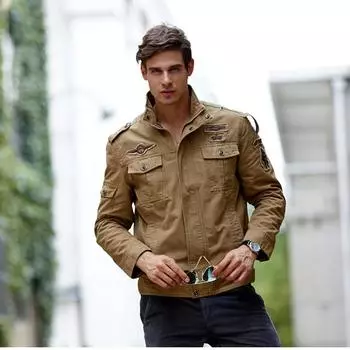Европейская и американская модная мужская зимняя куртка большого размера, джинсовая мужская верхняя одежда M хаки