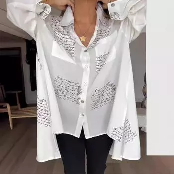 Европейская и американская модная рубашка с ласточкиным хвостом для женщин - коллекция весна/лето 2025 3XL