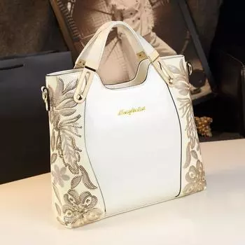 Европейская и американская модная сумка через плечо большой емкости белый