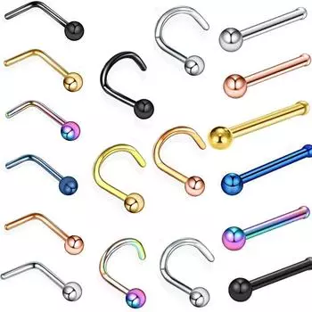 Европейская и американская модная тенденция, 7-символьный носовой шарик для ногтей, ювелирные изделия из нержавеющей стали, прокол, носовой ноготь, ушной хрящ, гвоздь