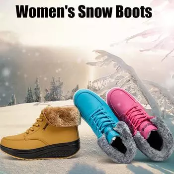 Европейская и американская модная женская хлопчатобумажная обувь, теплые зимние сапоги с высоким берцем 35 синий