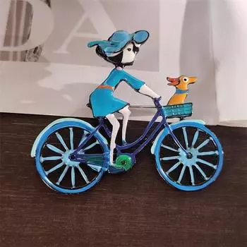 Европейская и американская мультяшная брошь с капающим маслом велосипедом для маленьких девочек, летняя модная женская одежда, аксессуары, зажим для сумки синий