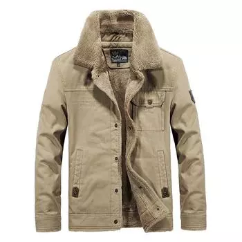 Европейская и американская мужская большая толстая куртка в стиле милитари для использования на открытом воздухе L хаки