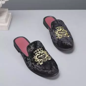 Европейская и американская мужская повседневная обувь: Сандалии с полуподдержкой, тапочки Baotou, ленивые туфли без застежек, доступны большие размеры. 48