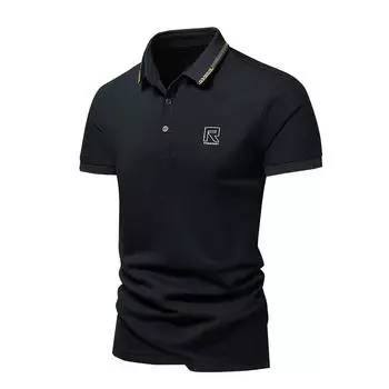 Европейская и американская мужская рубашка-поло с короткими рукавами, мужская летняя рубашка с лацканами и половиной рукавов XXXXL