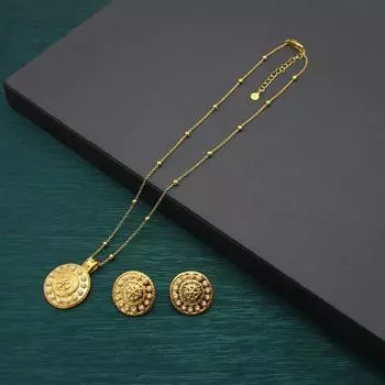 Европейская и американская ниша, высококачественное антикварное ожерелье с монетами, свитер, цепочка, жемчужные серьги, новая жемчужная цепочка на ключицу, медное золото золотой