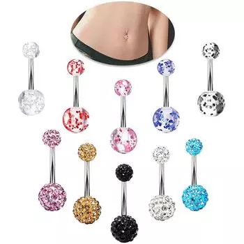 Европейская и американская новая комбинация вспышек, ногтей, пупка, мягкий керамический шарик, пупок, 10 в одном, ювелирные изделия из нержавеющей стали, проколы