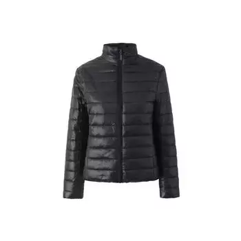 Европейская и американская новая стойка воротник талия тонкая хлопковая подкладка одежда короткая женская хлопковая подкладка одежда куртка для сохранения тепла S чёрный