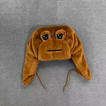 Европейская и американская осенне-зимняя коричневая мультяшная милая теплая защита для ушей и холодная шапка для мужчин и женщин OneSize коричневый