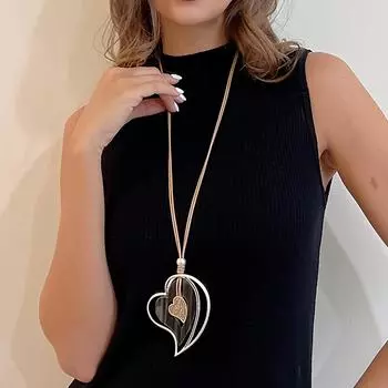 Европейская и американская популярная цепочка для свитера Love Amazon, новое женское длинное ожерелье