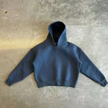 Европейская и американская повседневная простая модная пара с капюшоном спортивная однотонная свободная толстовка с капюшоном S