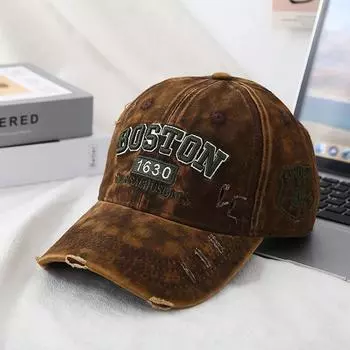 Европейская и американская ретро-бейсболка с вышивкой в стиле тай-дай, женская универсальная кепка для лица, шляпа от солнца M56-58cm чёрный