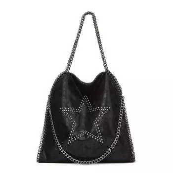 Европейская и американская ретро сумка женская с цепочкой и заклепками в виде пятиконечной звезды, модная, женская, большой вместимости, на одно плечо, кросс-боди, ручная