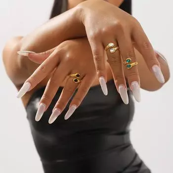 Европейская и американская резьба из нержавеющей стали с цирконием, винтажное кольцо, модное геометрическое трендовое дизайнерское легкое роскошное кольцо