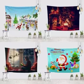 Европейская и американская рождественская серия фоновая ткань настенная ткань настенное покрытие гобелен 100x75cm