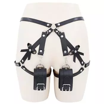 Европейская и американская сексуальная кожаная одежда сексуальный пояс для живота кольцо для ног пара SM связывание флирт секс-игрушка