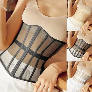 Европейская и американская сексуальная сетчатая пряжа на талии с полой перспективой - тонкий пояс, тонкая талия, модный женский прилив - универсальное уплотнение на талии S белый