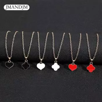 Европейская и американская сплетница леди с одинаковым четырехлистным клевером любовь персиковое сердце ожерелье ключица цепочка ожерелье подарок