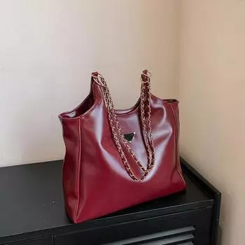 Европейская и американская сумка-ведро с текстурой в стиле ретро 2024 года, новая простая сумка-тоут из мягкой кожи большой вместимости чёрный