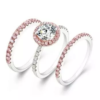 Европейская и американская тенденция, трехсекционное порошковое кольцо с бриллиантом, женский кристалл, вермикулит, украшения для рук 10