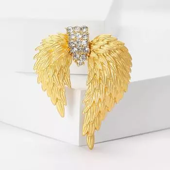 Европейская и американская трансграничная новая эмалированная брошь в форме крыла из сплава, модная и универсальная женская брошь для костюма, пальто, аксессуар с цветком на груди, булавка золотой