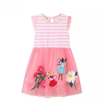 Европейская и американская трикотажная летняя юбка принцессы без рукавов для девочек 2T (height 80-90cm)