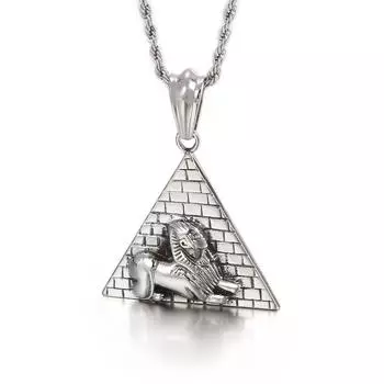 Европейская и американская творческая личность, мужской кулон в форме головы льва в форме пирамиды из титановой стали