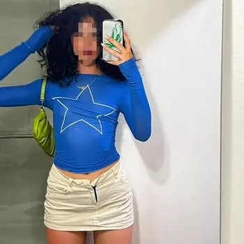 Европейская и американская весенняя уличная одежда со звездным принтом, круглый вырез, облегающая футболка с длинными рукавами, женская одежда S синий