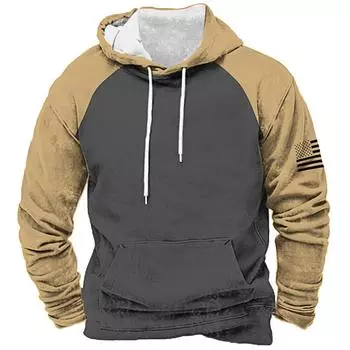 Европейская и американская весна и осень мужская и женская 3D цифровая печать свободная модная повседневная однотонная толстовка с капюшоном M