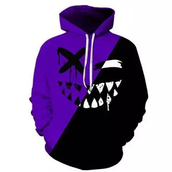 Европейская и американская весна и осень мужская и женская 3D цифровая печать свободная модная повседневная однотонная толстовка с капюшоном M