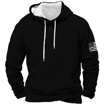 Европейская и американская весна и осень мужская и женская 3D цифровая печать свободная модная повседневная однотонная толстовка с капюшоном M