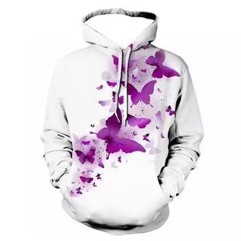 Европейская и американская весна и осень мужская и женская 3D цифровая печать свободная модная повседневная однотонная толстовка с капюшоном M жёлтый