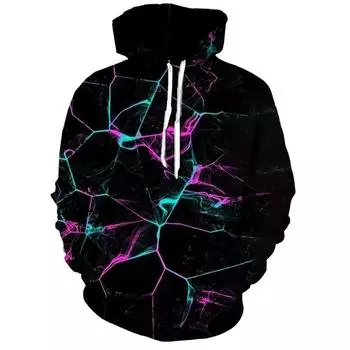 Европейская и американская весна и осень мужская и женская 3D цифровая печать свободная модная повседневная однотонная толстовка с капюшоном M
