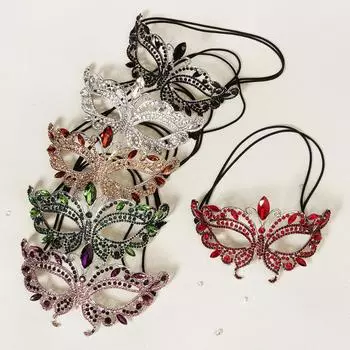Европейская и американская высококачественная полумаска для Хэллоуина из сплава, инкрустированная бриллиантами, вуаль принцессы, карнавальная маска с украшением для вечеринки, реквизит для макияжа